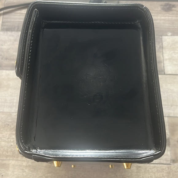 VERSACE Vintage Black Patent Leather Vanity Makeup Case - Picture 7 of 13
